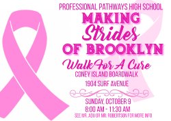 Making Strides of Brooklyn, Walk for A Cure, Sunday October 9 Coney Island Boardwalk